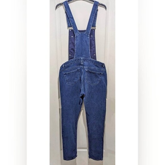 Maje | Pila Stretch Denim Overalls in Medium Blue - Picture 5 of 12